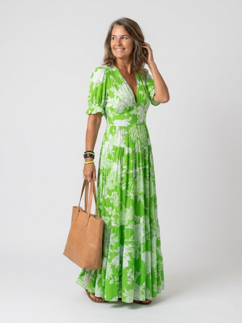 Ione™ | Tummy-Flattering Floral Midi Dress