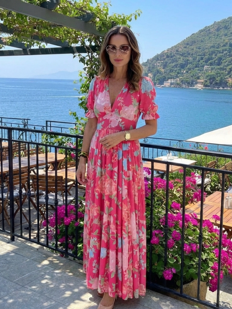 Ione™ | Tummy-Flattering Floral Midi Dress