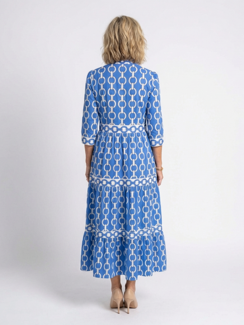 Ysolde™ | Tummy-Flattering Patterned Midi Dress