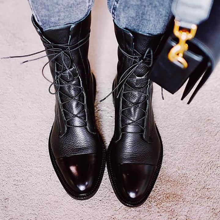 Debra™ | Lace-Up Leather Ankle Boots 3