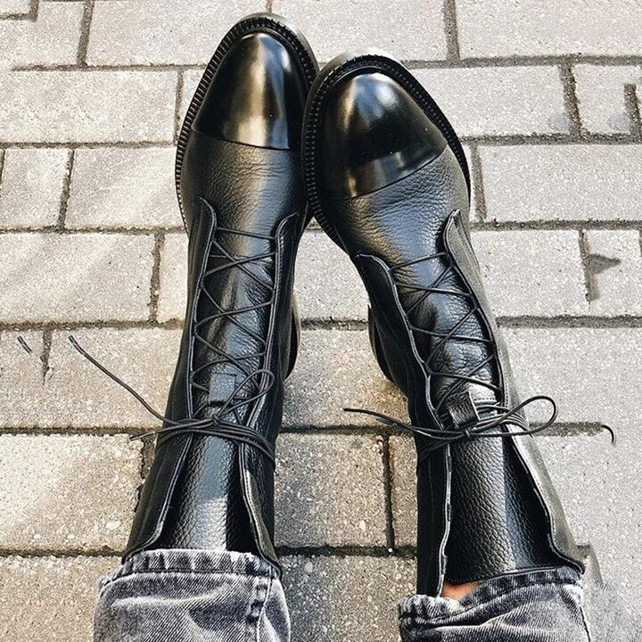 Debra™ | Lace-Up Leather Ankle Boots