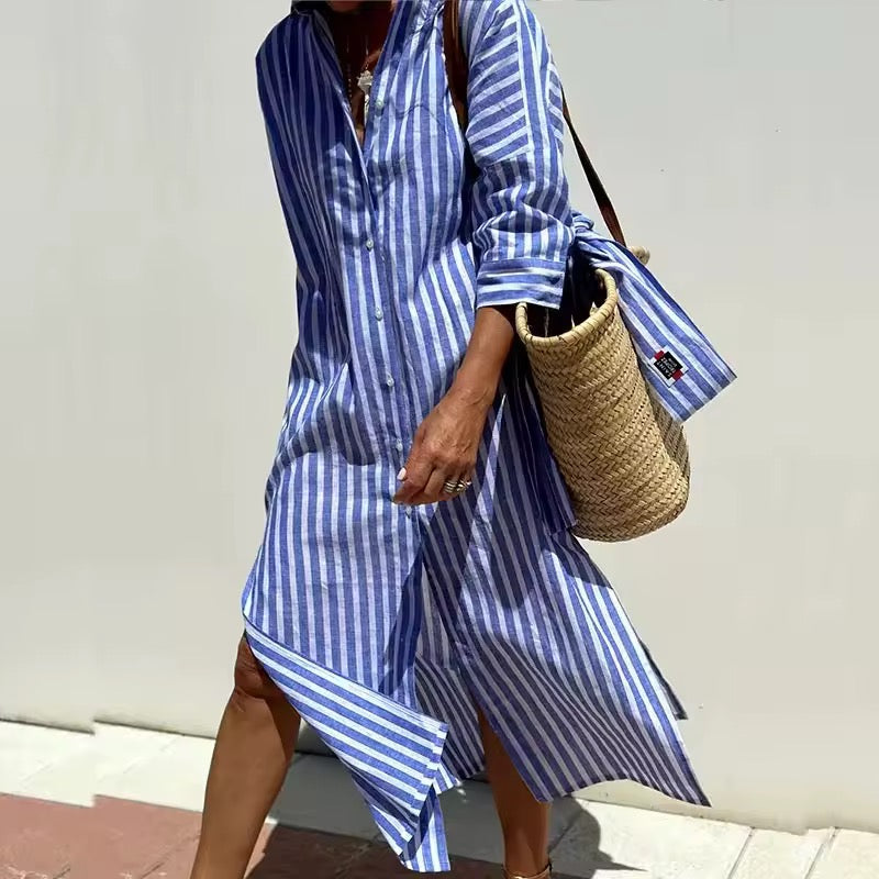 Skylar | Striped Shirt Dress
