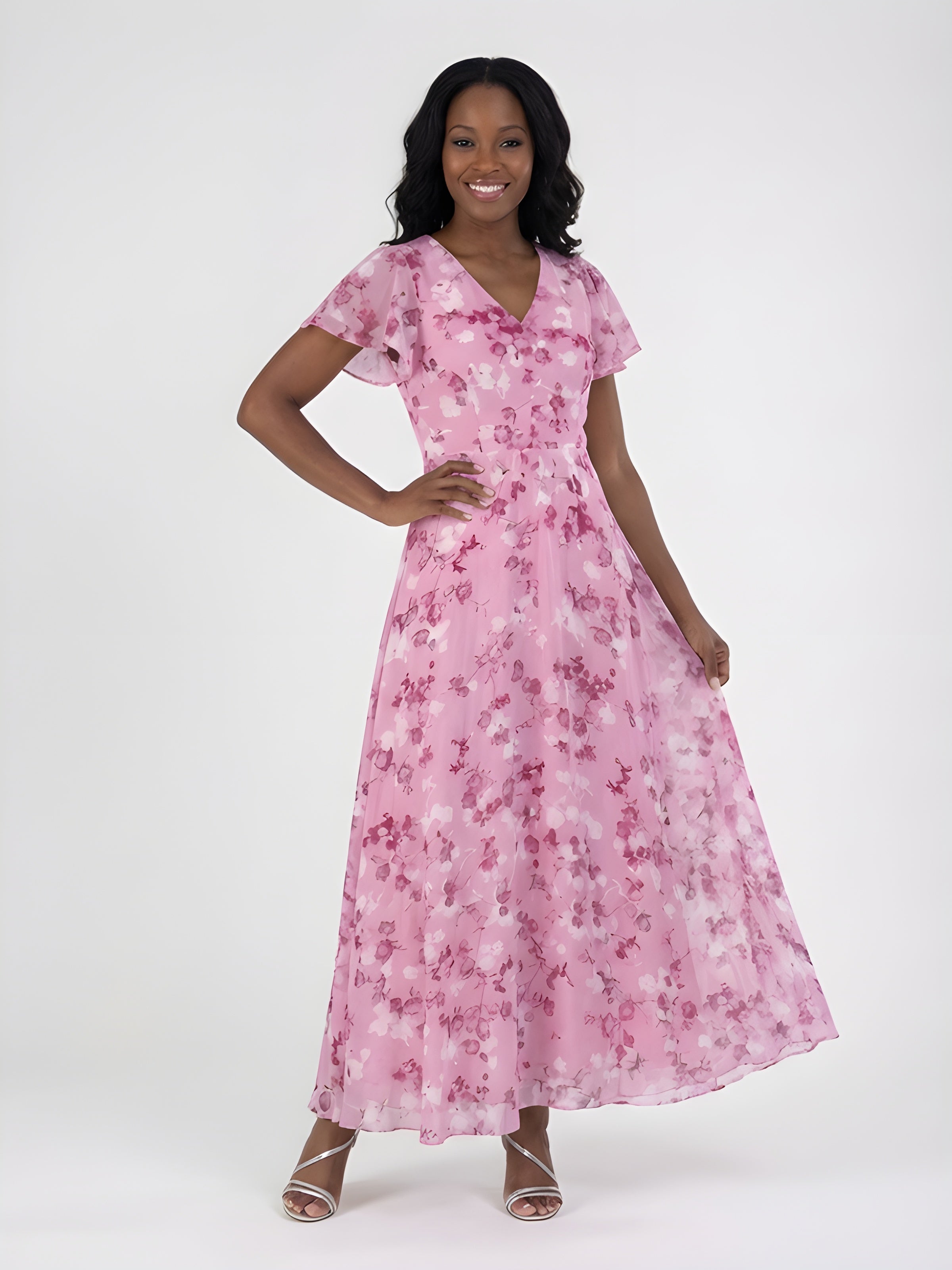 Mariam | Floral Chiffon Maxi Dress