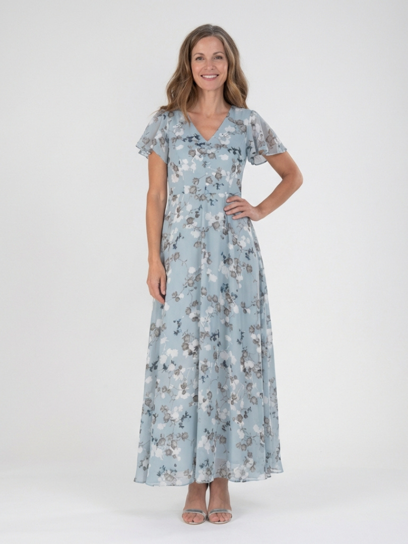 Ismeria™ | Tummy-Flattering Floral Maxi Dress
