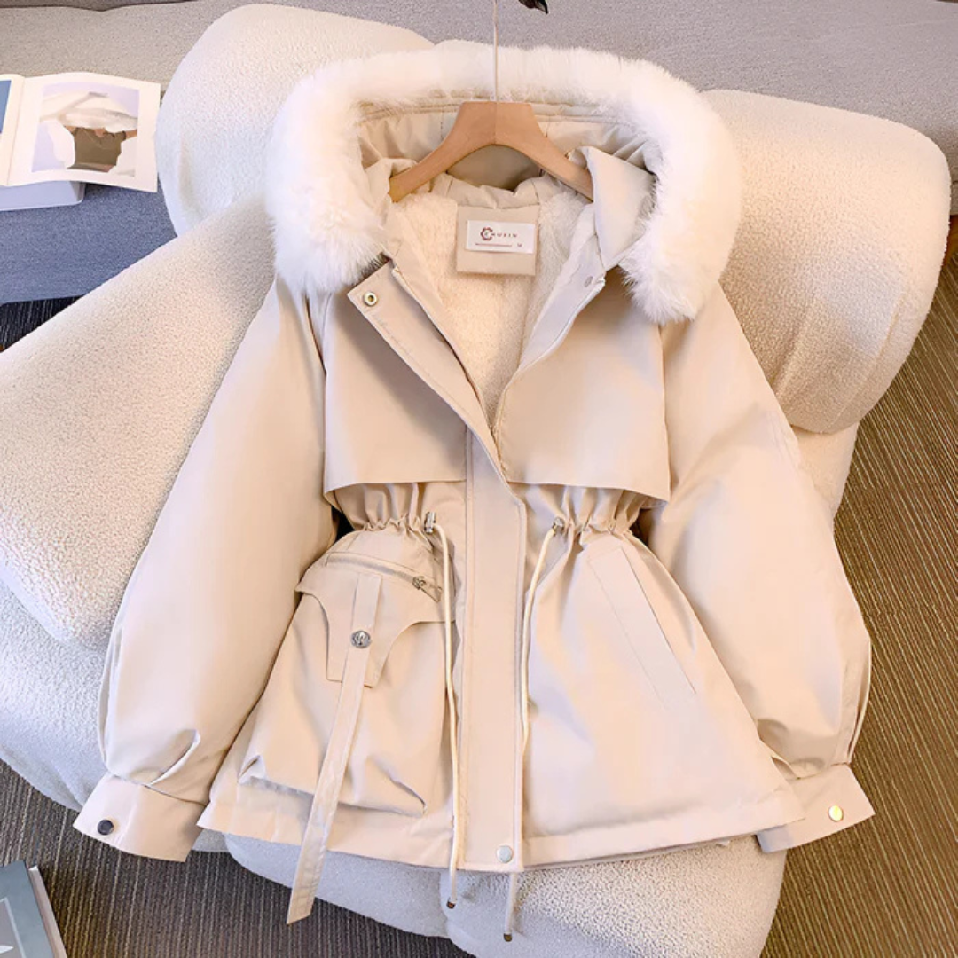 Margaret™ | Elegant Coat with Fur Collar and Hood