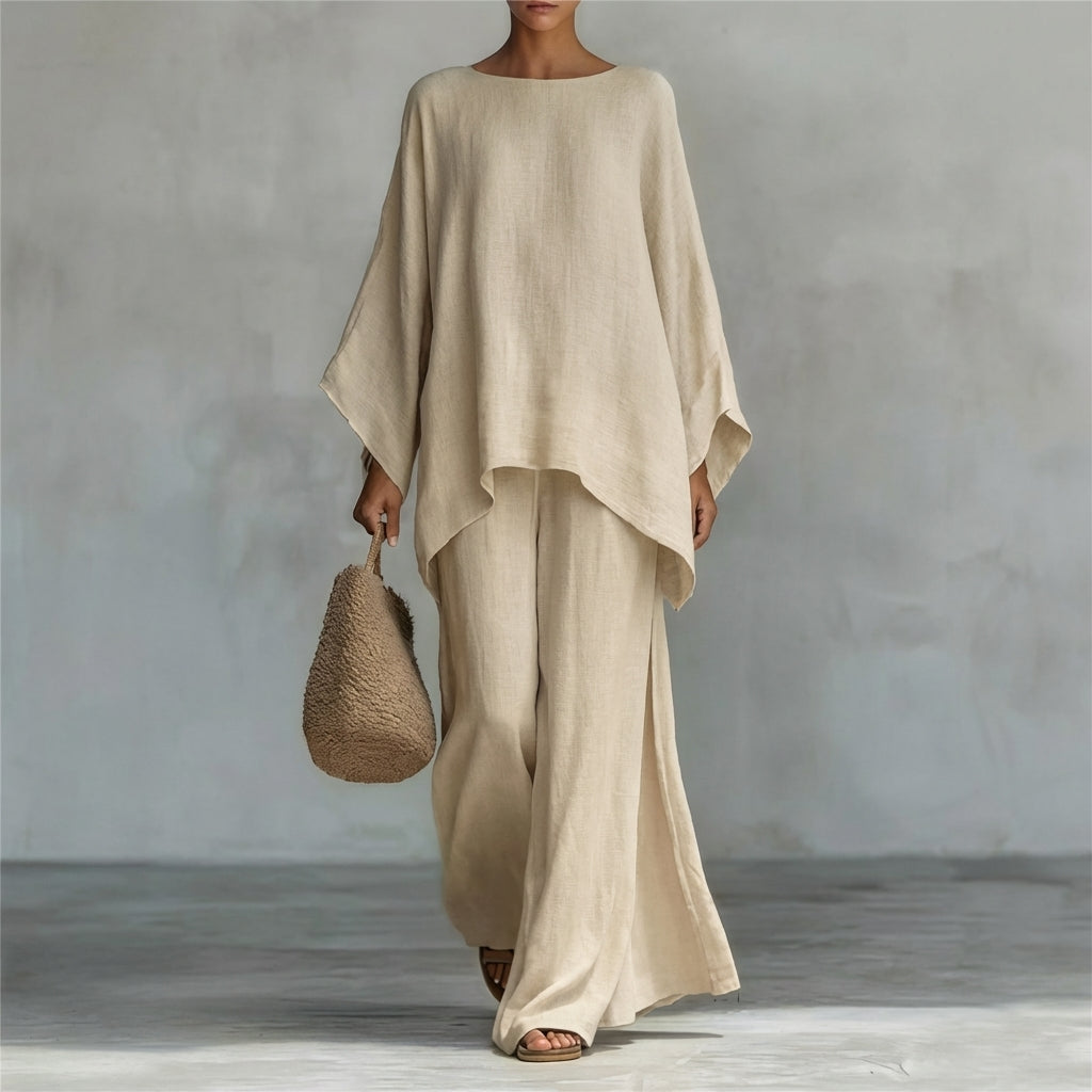 Cristina | Two-Piece Set with Long Sleeves and Wide Pants