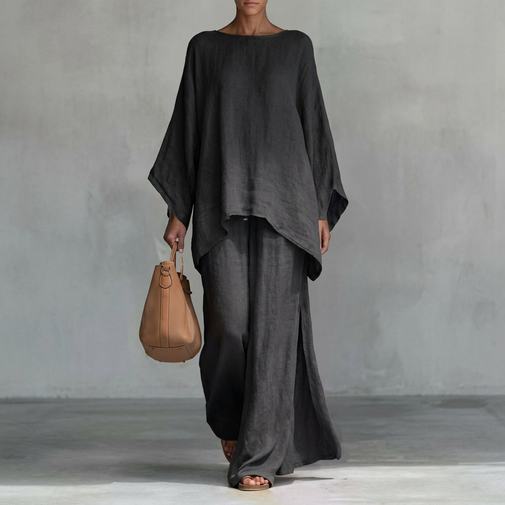 Cristina | Two-Piece Set with Long Sleeves and Wide Pants