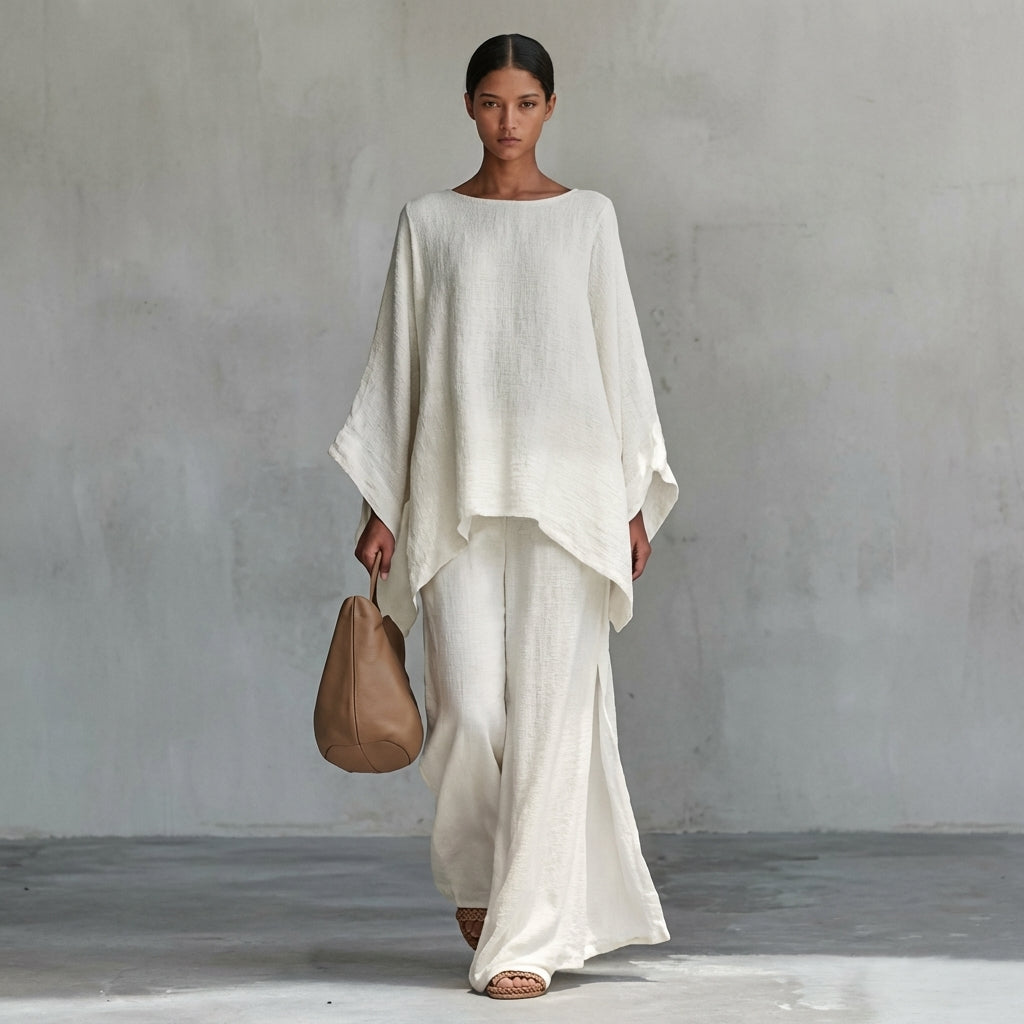 Cristina | Two-Piece Set with Long Sleeves and Wide Pants