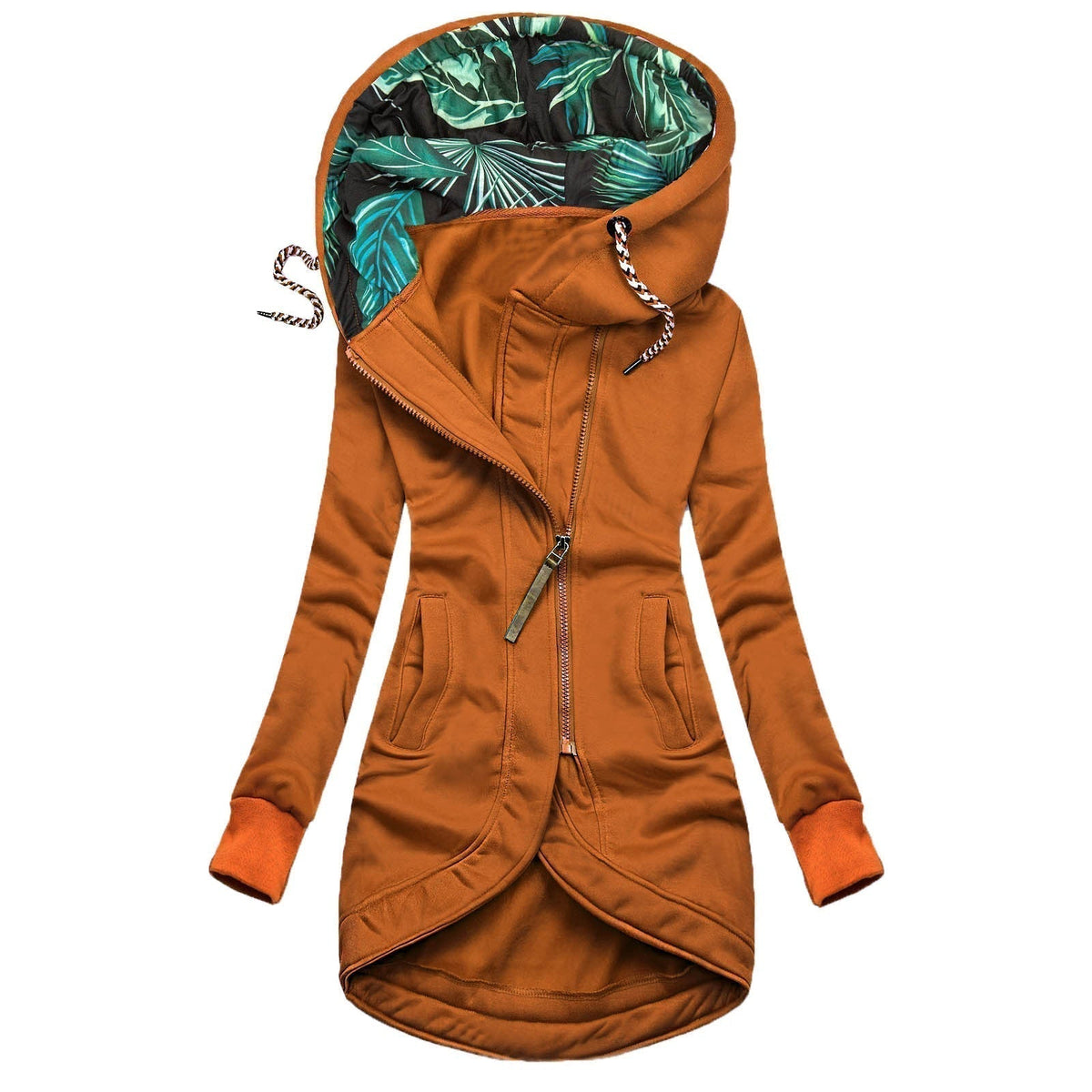 Janice™ | Long Windproof Jacket with Hood and Asymmetric Zip 2