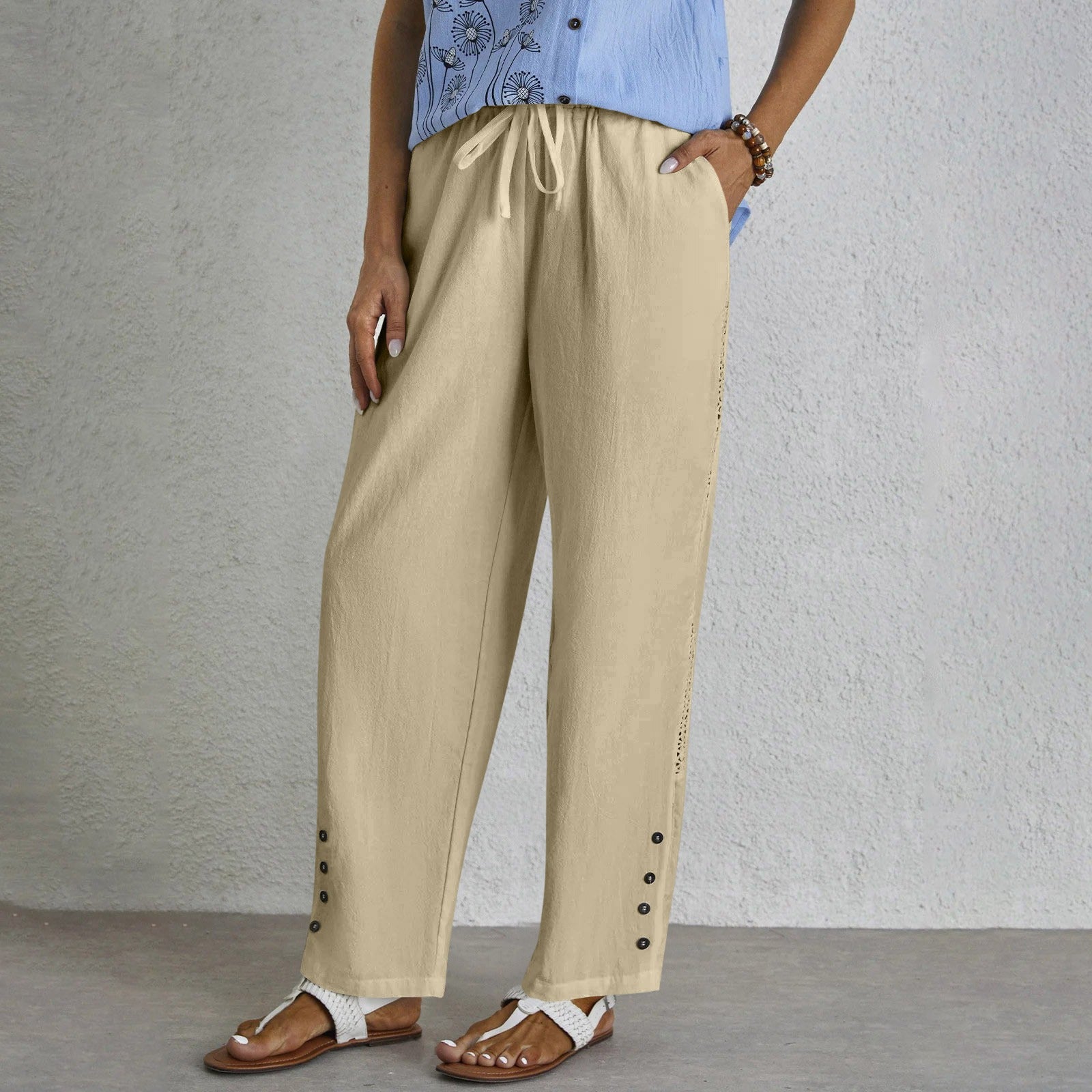 Shania - Relaxed Pants with Buttons