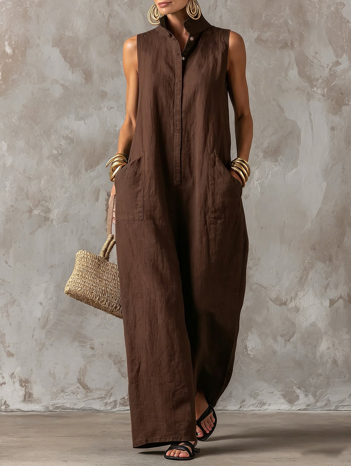 Theresa™ | Elegant Sleeveless Jumpsuit with Wide Legs 9