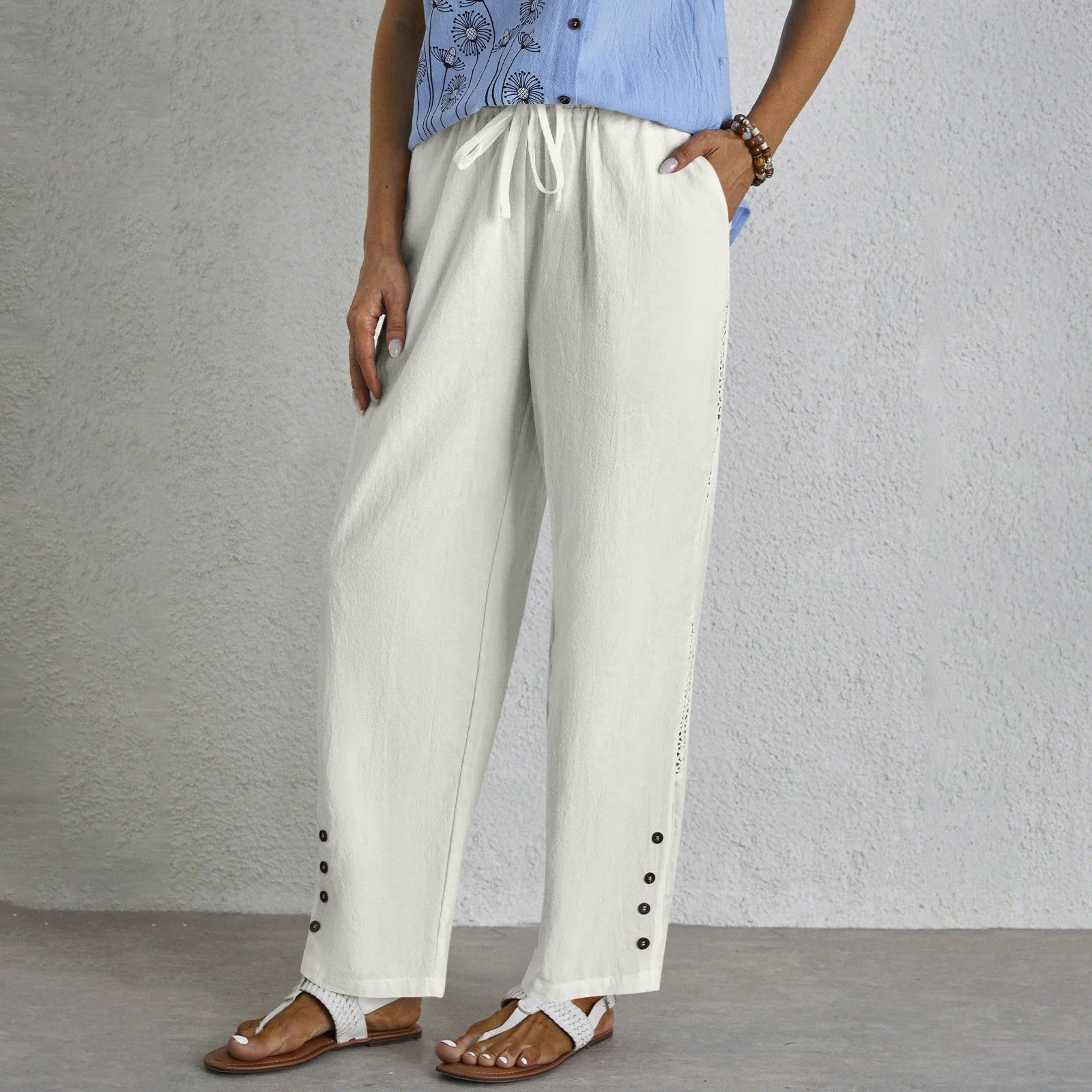Shania - Relaxed Pants with Buttons