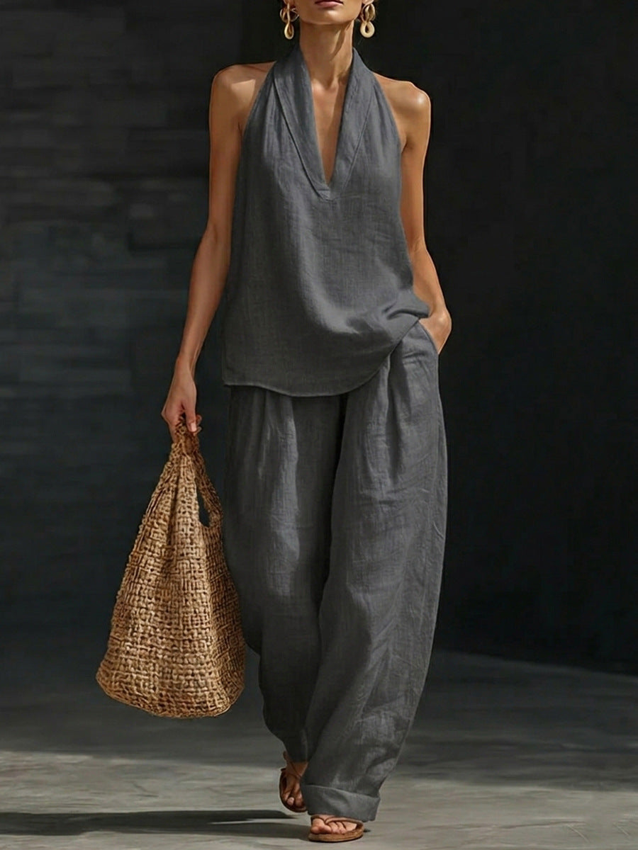 Zoë™ Sleeveless Set with Wide Pants