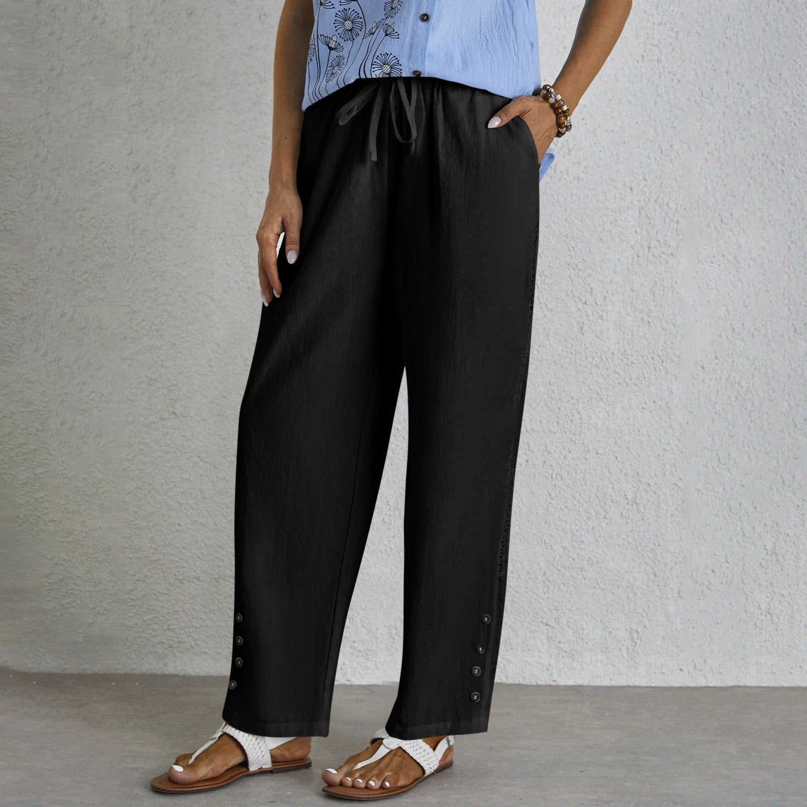 Shania - Relaxed Pants with Buttons