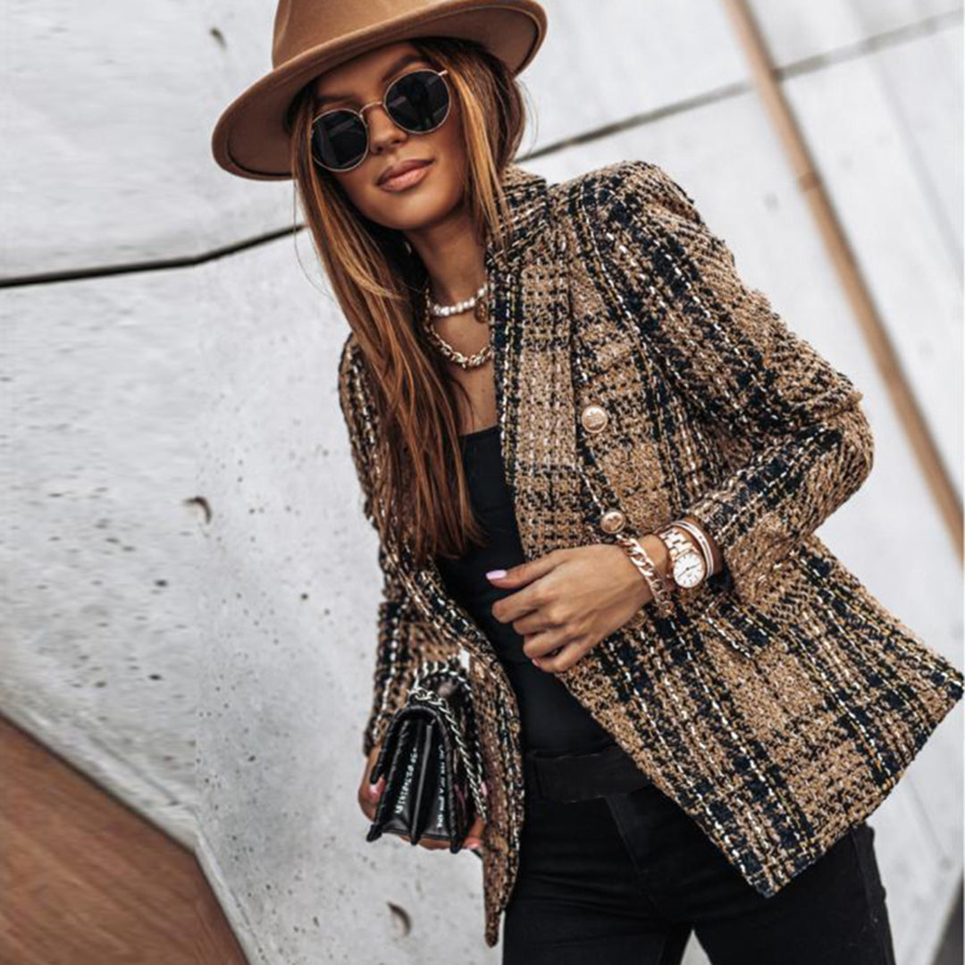 Joan™ | Elegant Checked Blazer