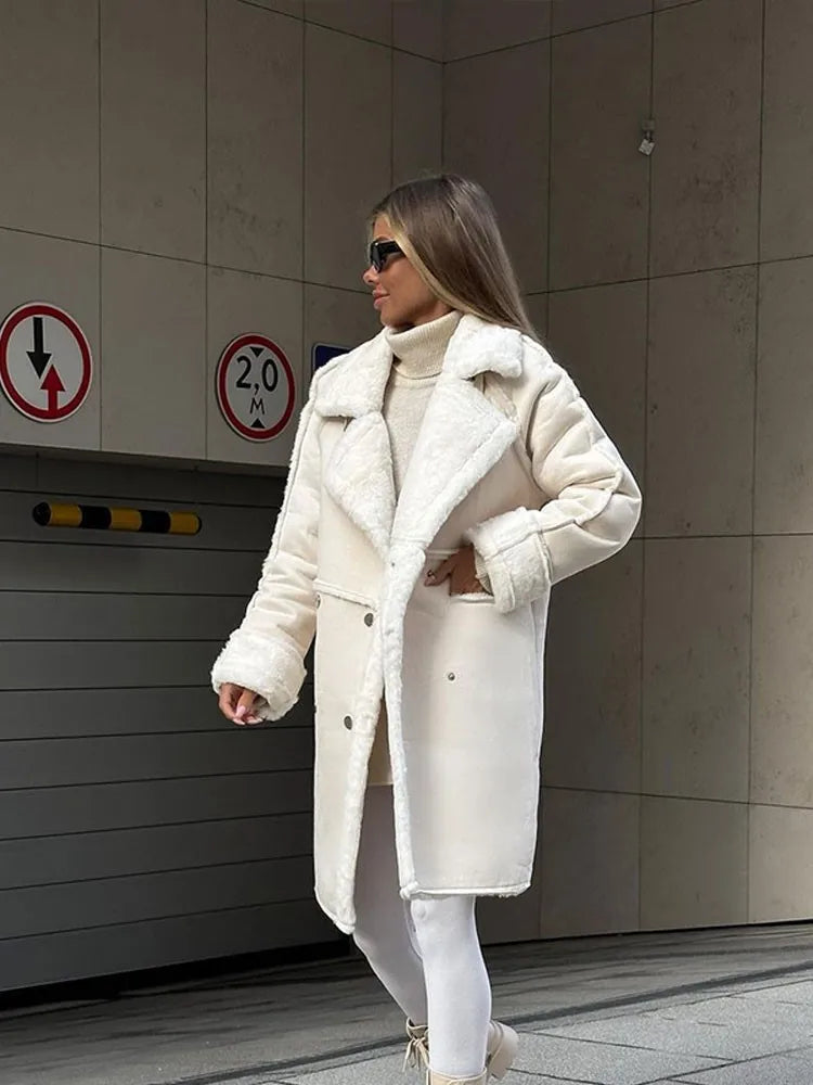 Rebecca™ | Chic Long Coat with Teddy Lining 4