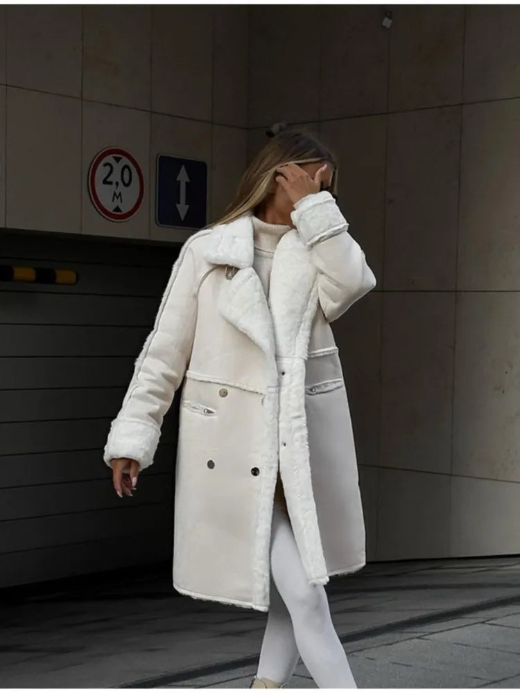 Rebecca™ | Chic Long Coat with Teddy Lining 5