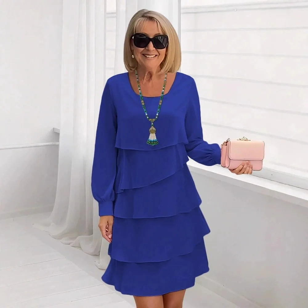 Susanna™ | Tummy-Flattering Long Sleeve Ruffle Dress