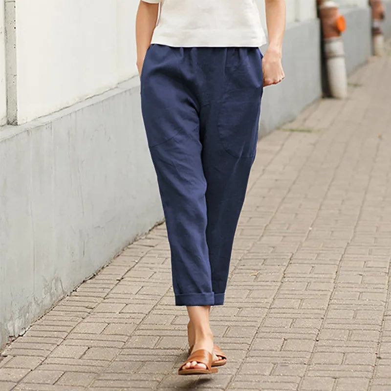 Kriza - Spacious Pants with Pockets