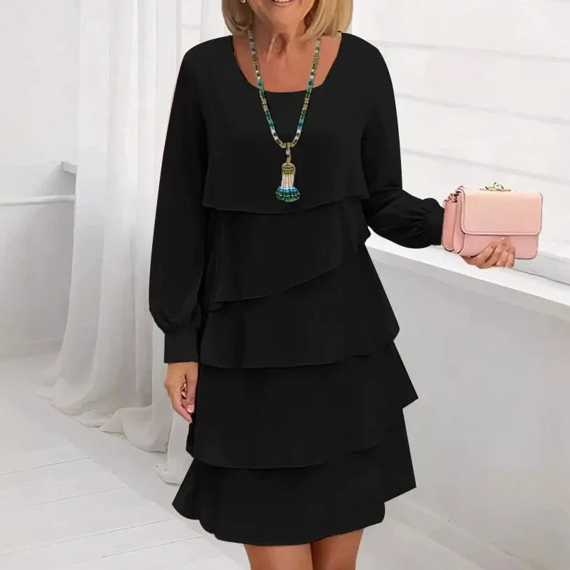 Susanna™ | Tummy-Flattering Long Sleeve Ruffle Dress