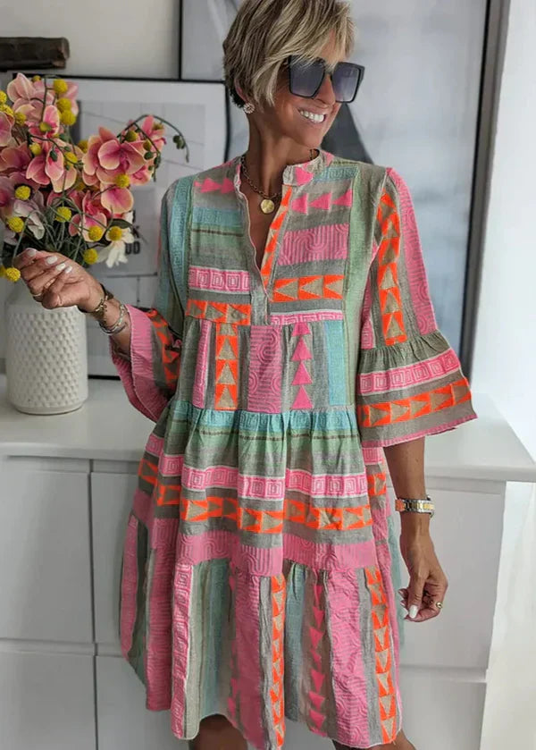 Ava™ | Summer Hemp Dress with V-Neck