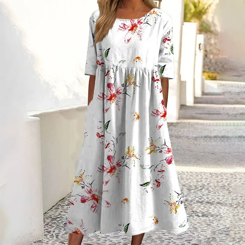 Tatum™ | Tummy-Flattering Floral Maxi Dress