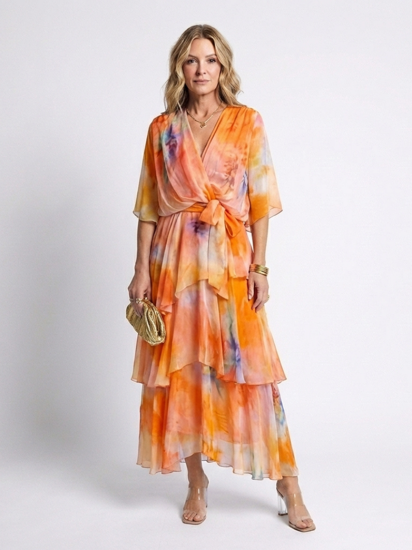 Calista™ | Tummy-Flattering Layered Maxi Dress