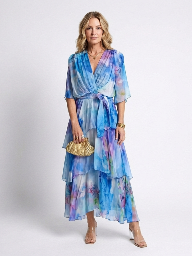 Calista™ | Tummy-Flattering Layered Maxi Dress