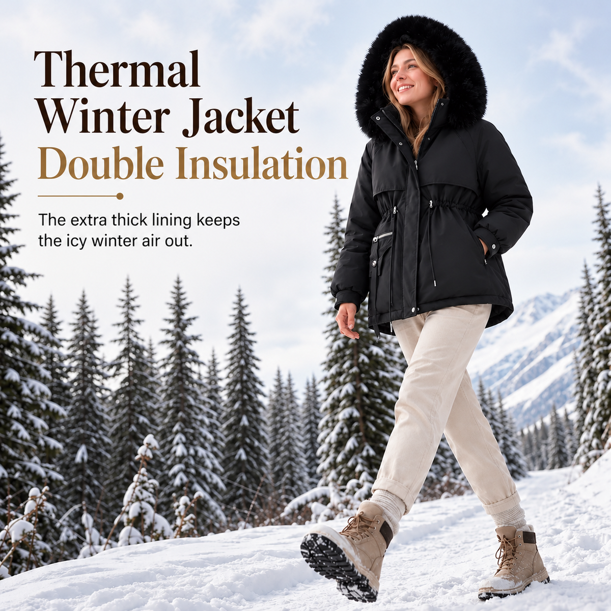 Patricia™ | Warm Winter Parka with Faux Fur Hood