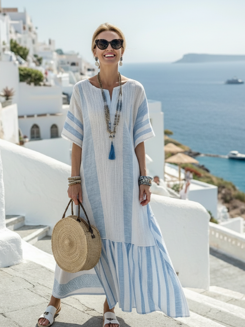 Audrey™ | Tummy-Flattering Striped Maxi Dress