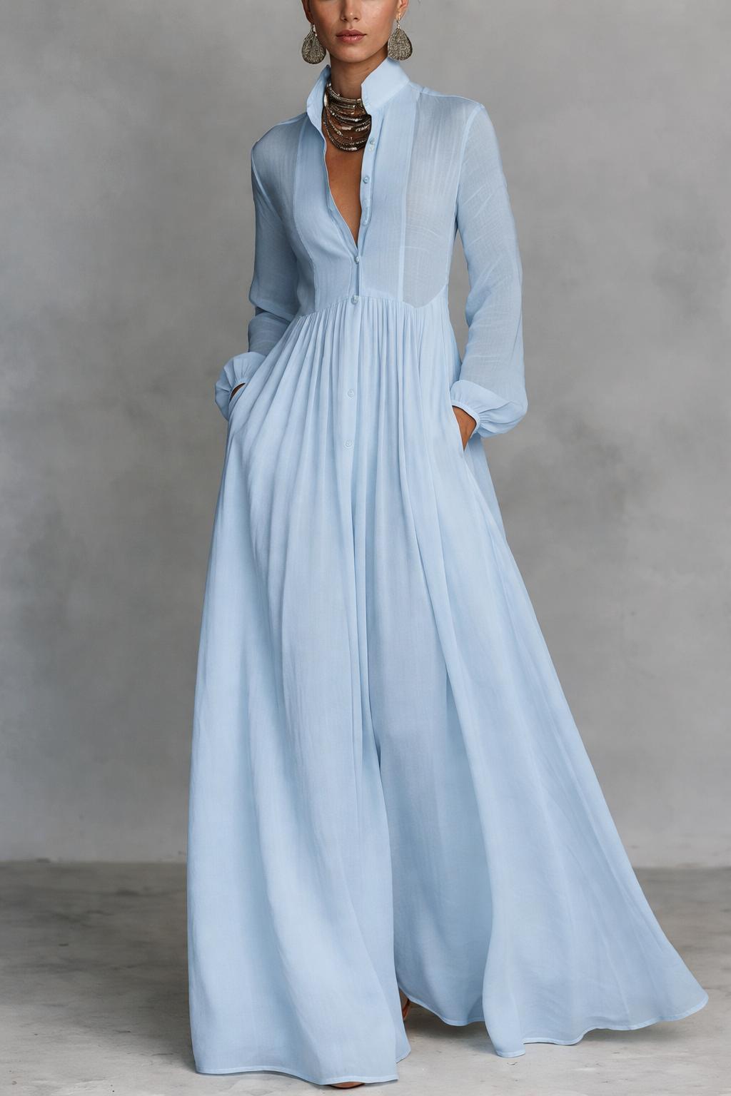 Selena | Maxi Dress with Flowing Front Buttons