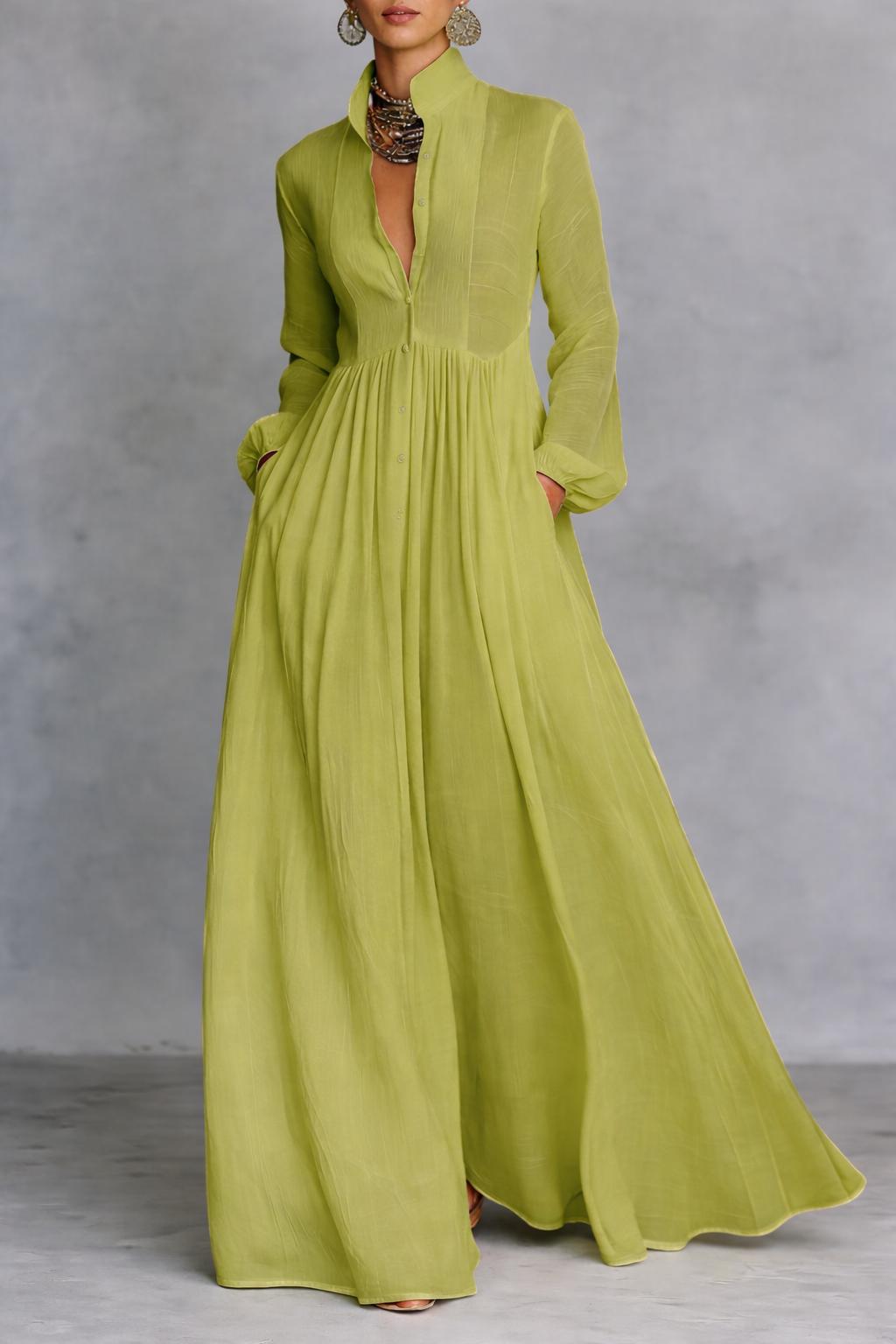 Serena™ | Fluid Maxi Dress with Front Buttons