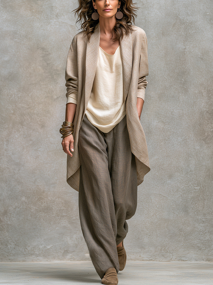 Peggy™ | Elegant Three-Piece Set with Wide Trousers