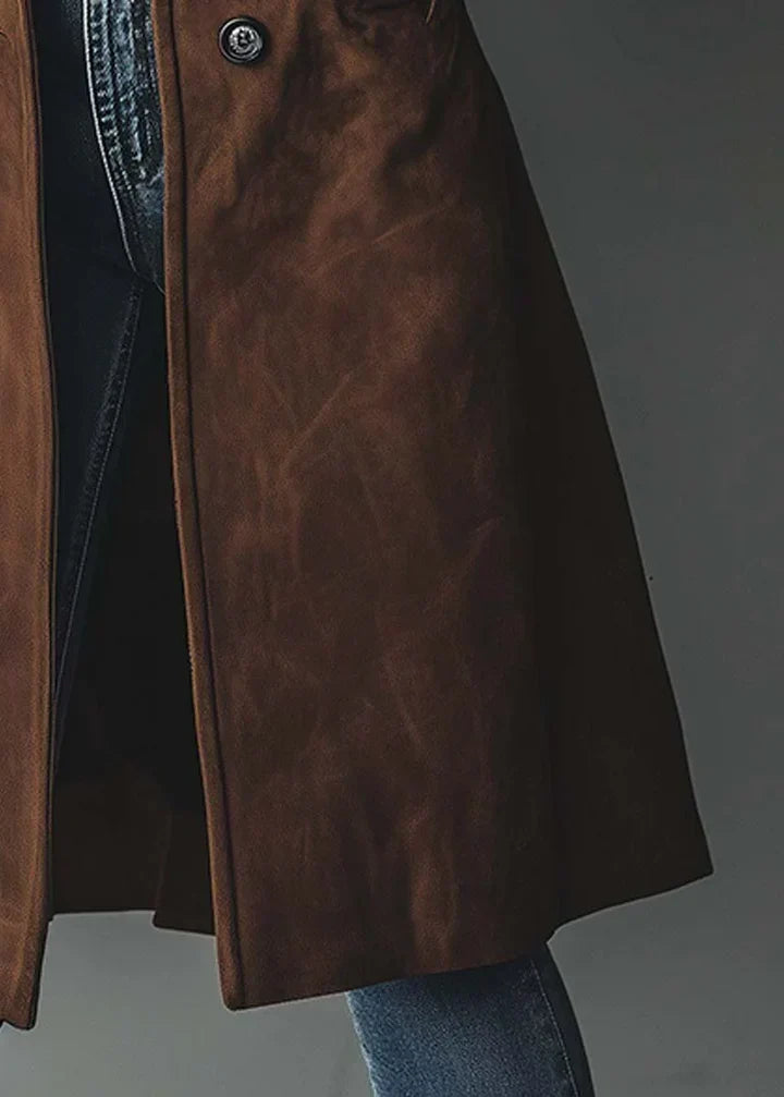 Sharon™ | Elegant Long Suede-Look Coat 3