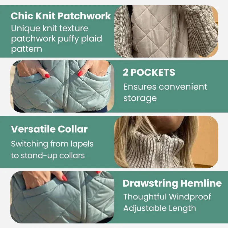 Karen™ | Warm Padded Jacket with Knitted Sleeves