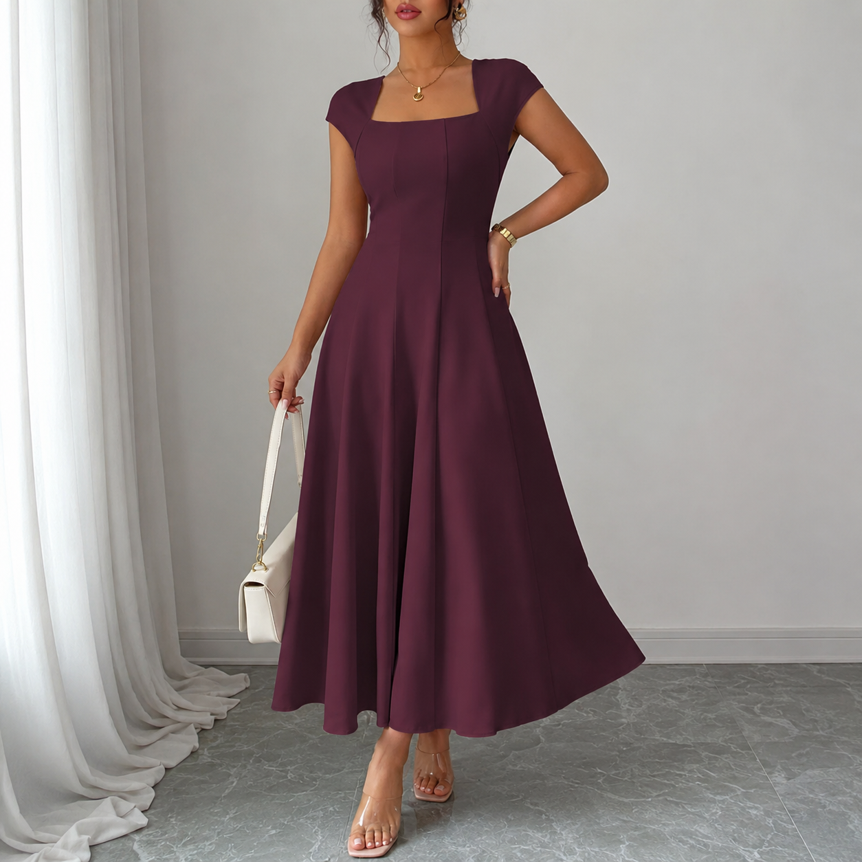 Brooklyn™ | Classic Tummy-Control A-Line Midi Dress