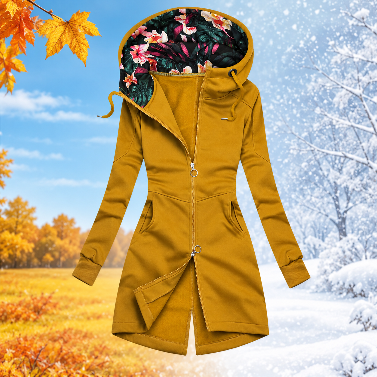 Stella™ | Warm Hooded Jacket with Adjustable Waist