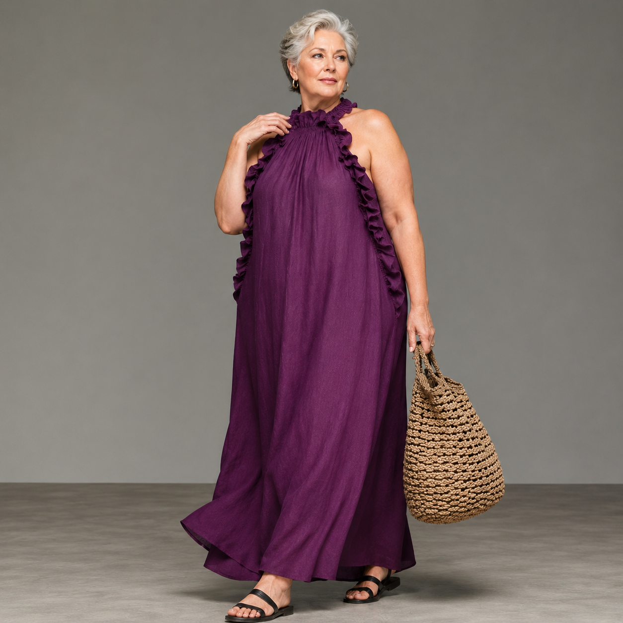Paisley™ | Lightweight Non-Sheer Maxi Dress with Pockets Tummy-Flattering