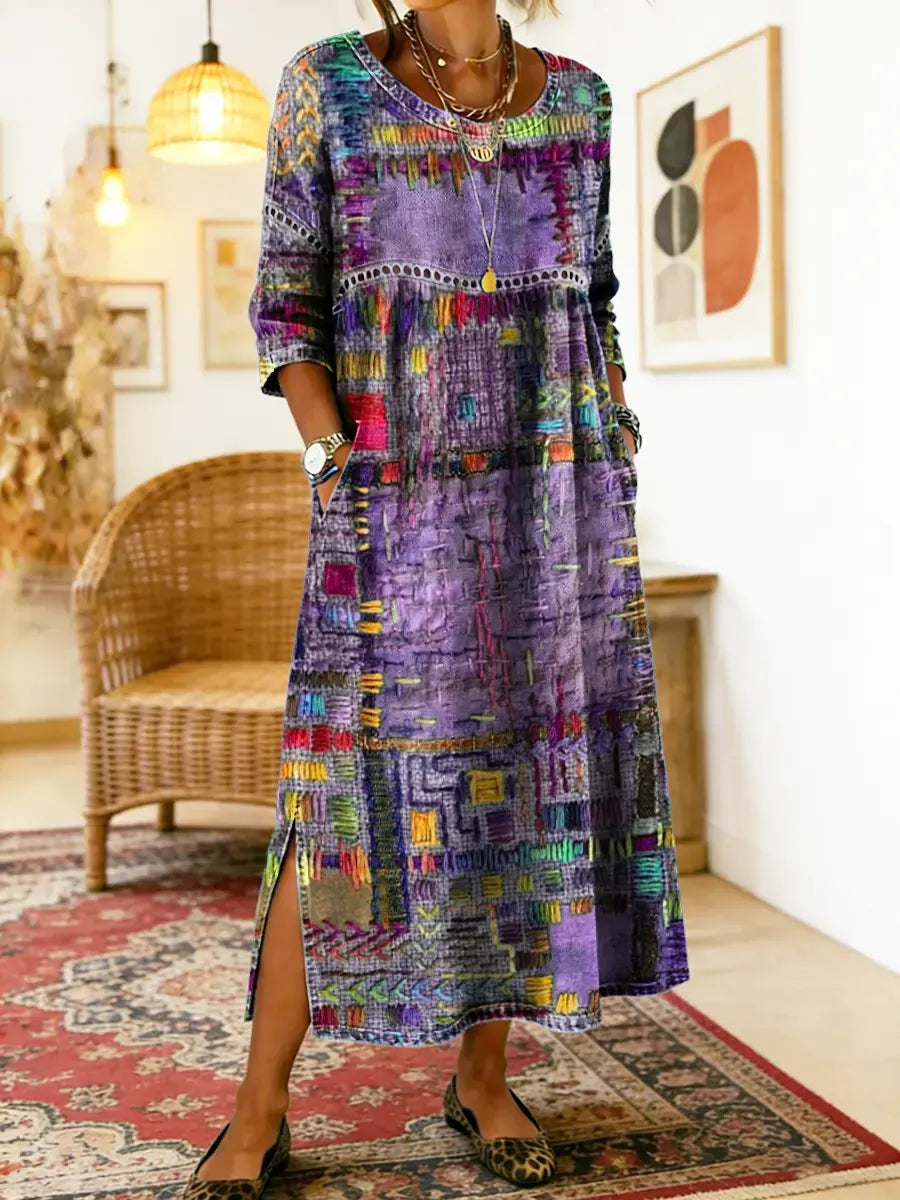 Peyton™ | Tummy-Flattering Patchwork Denim Dress