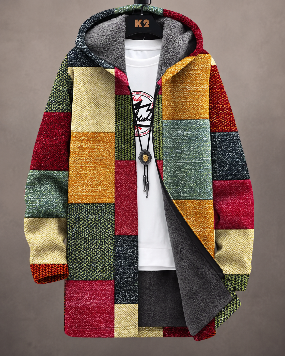 Ellie™ | Colorful Hoodie Cardigan With Geometric Print