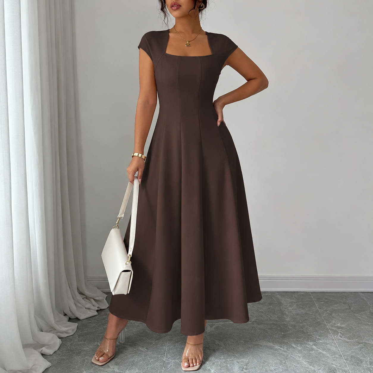 Brooklyn™ | Classic Tummy-Control A-Line Midi Dress