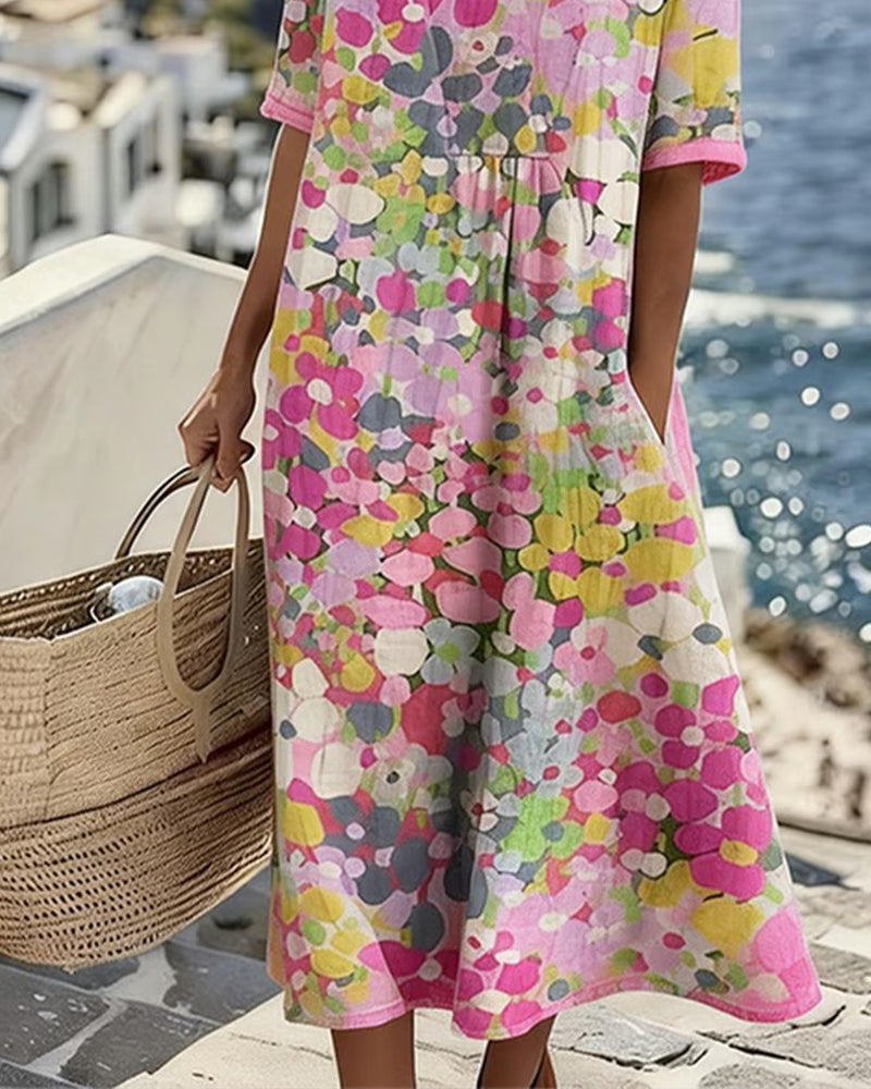 Elena | Loose and Light Floral Midi Dress