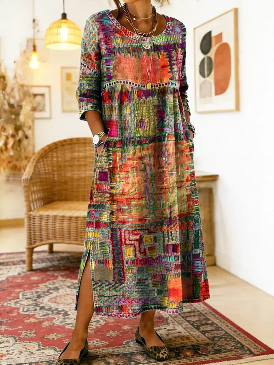 Peyton™ | Tummy-Flattering Patchwork Denim Dress