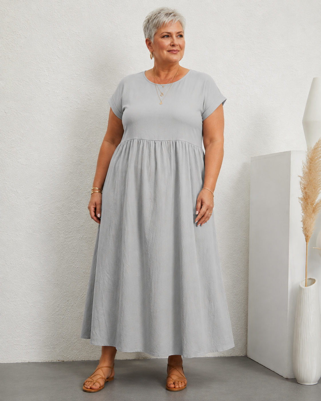 Leah™ | Tummy-Control Maxi Dress With Pockets