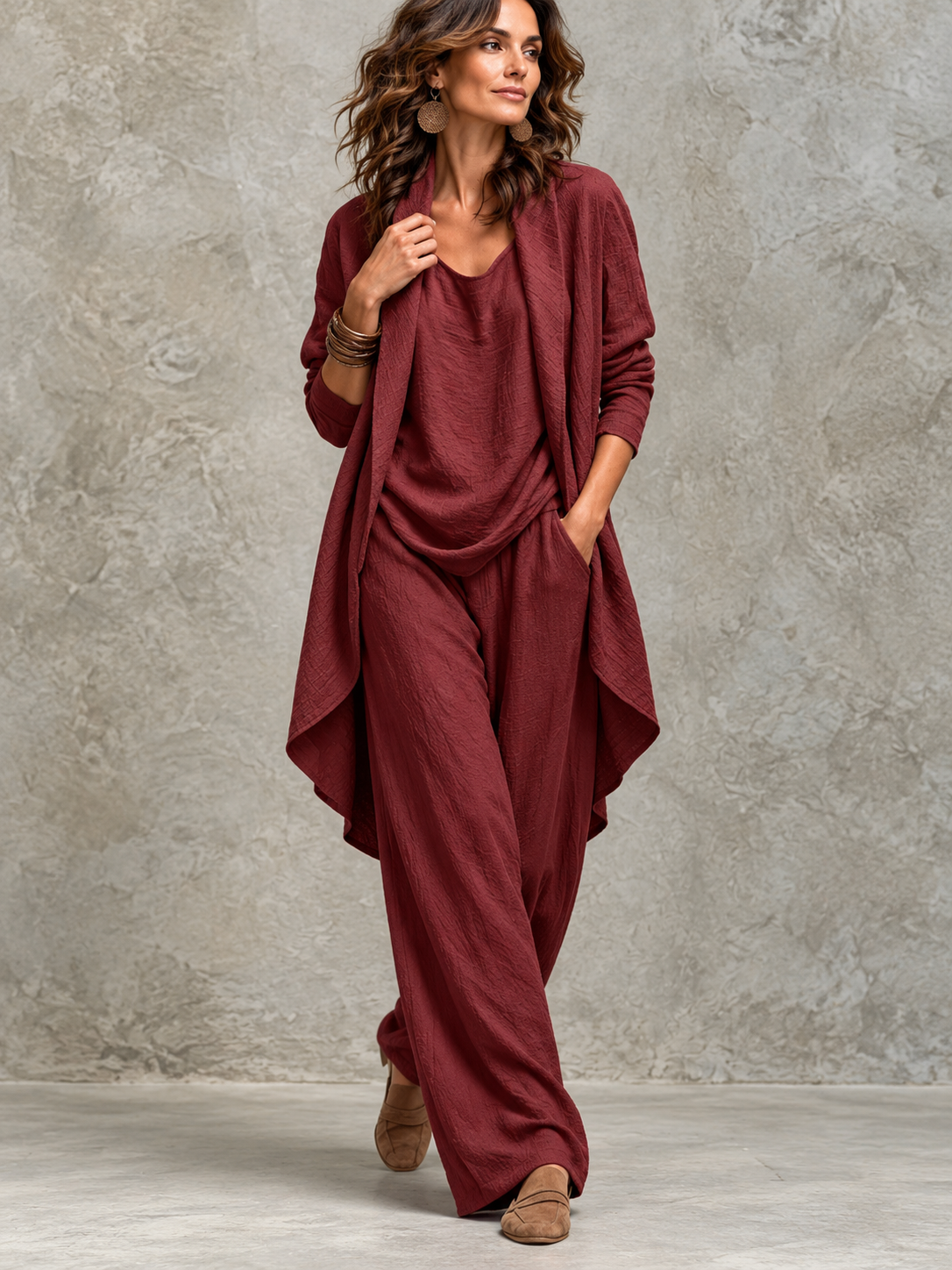 Donna™ | Elegant Three-Piece Set with Wide Trousers