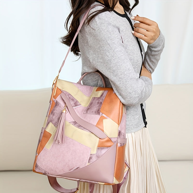 Janet™ | Patchwork Anti-Theft Backpack 9