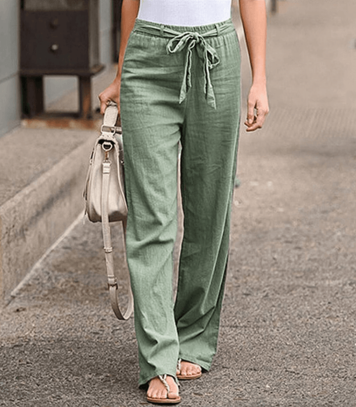 Joleen - Women's Relaxation Pants with Drawstring and Elastic Waist