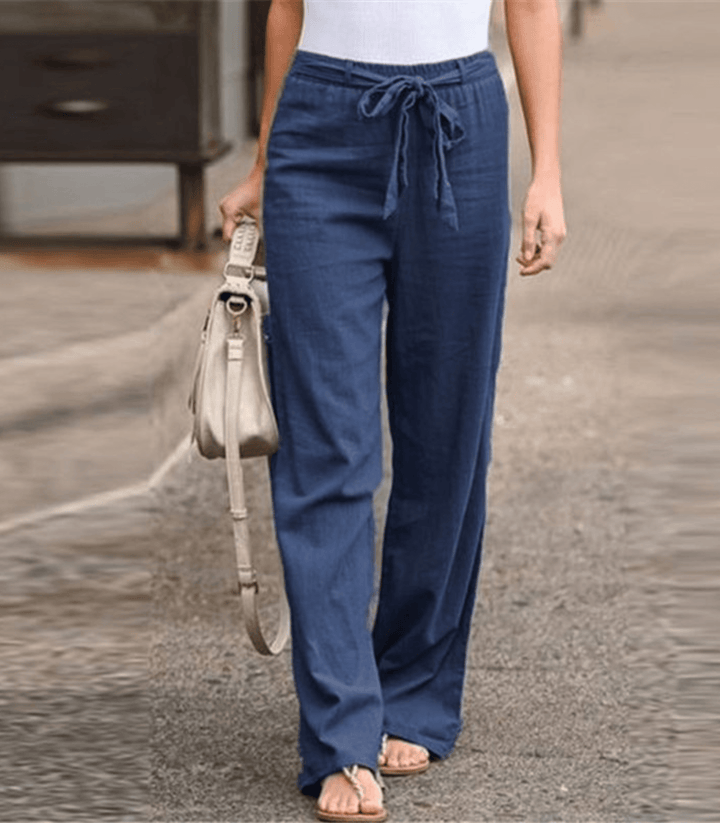 Joleen - Women's Relaxation Pants with Drawstring and Elastic Waist