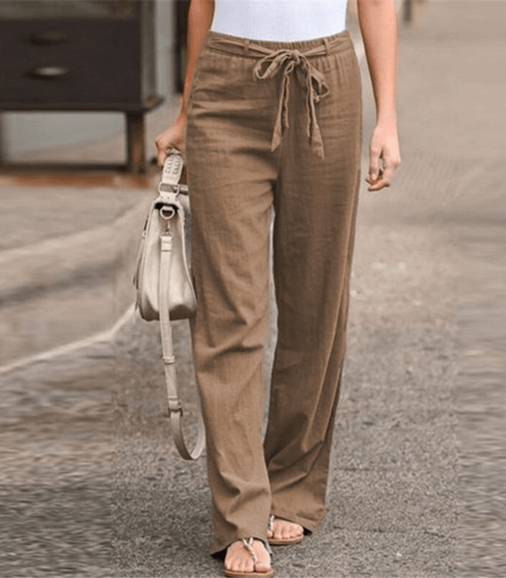 Joleen - Women's Relaxation Pants with Drawstring and Elastic Waist