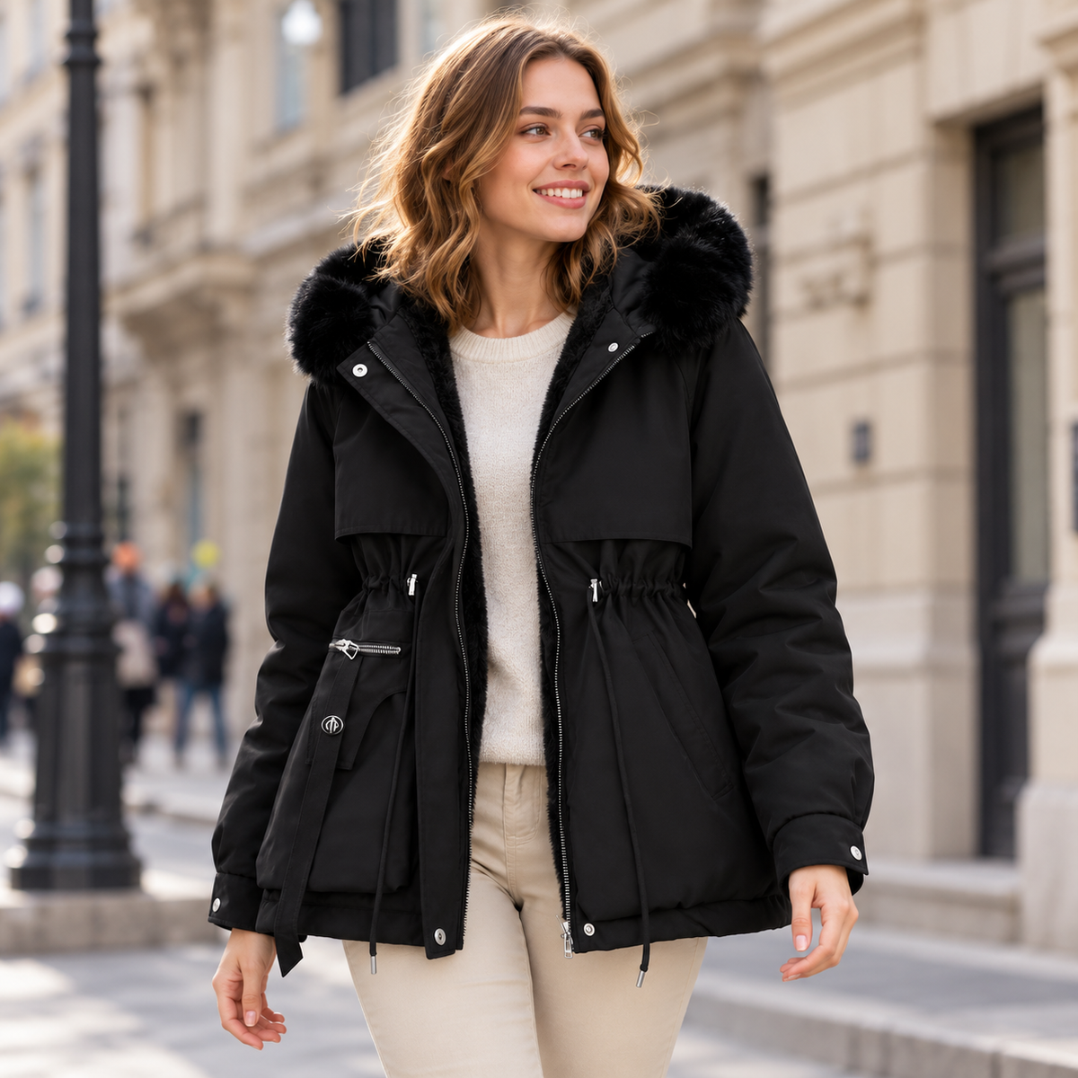 Patricia™ | Warm Winter Parka with Faux Fur Hood